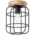 Brilliant Gwen Luce da soffitto Metallo Legna Nero | 200mm - Adatto per 1x E27