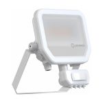 Ledvance Proiettore LED Aluminium Bianca 17W 2200lm 100D - 830 Luce Calda -  | IP65 - Sensore Di Movimento E Luce - Simmetrico