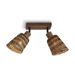 Good&Mojo Luce da soffitto Java Bambù Marrone | Adatto per 2x E27 