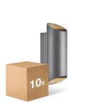Confezione Multipack 10x Nordlux Nico Luce Da Parete Aluminium Antracite Up & Down | Adatto per 2x GU10