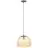 Brilliant Kaizen Luce Pendente Vetro Luce Pendente Metallo Nero Beige | 350mm - Adatto per 1x E27