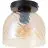 Brilliant Casto Luce da soffitto Vetro Metallo Nero Beige | 190mm - Adatto per 1x E27