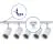 Bright Choice Set completo 1-Fase Rail L 1,5 x 1,5 Metro Bianca | incl. 5x Faretti + GU10 2700K 3W Dimmerabile + Tappo Di Chiusura, Connettore di Alimentazione e L -Connettore
