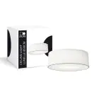 D'Lite Luce da soffitto Lunelle 30cm Tessuto Bianca | Adatto per 2x E27 