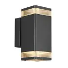 Nordlux Elm Luce Da Parete Aluminium Nero | IP44 - Adatto per 2x GU10