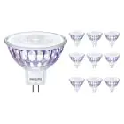 Multipack 10x Philips Master Value LED Faretti GU5.3 MR16 7.5W 621lm 60D - 927 Bianco Molto Caldo | Miglior resa cromatica - Dimmerabile - Sostitutiva 50W