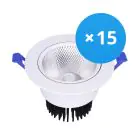 Multipack 15x Bright Choice Downlight LED Il Giro Inclinabile 12W 960lm 60D - 930 Luce Calda -  | 110mm - Ritaglio 90mm - UGR 