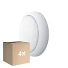 Multipack 4x Noxion Bulkhead LED Pro V2 12/16/20W 2400lm - 830-840-865 CCT | 325mm - IP65 - Sensore di Movimento e Luce + Il Anello Bianca
