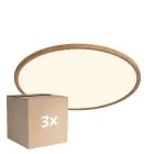Multipack 3x Nordlux LED Luce da soffitto Oja 42 Legna 24W 2150lm - 827 Bianco Molto Caldo | Dimmerabile