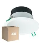 Multipack 4x Philips Downlight LED Coreline DN142B Aluminium Bianca 9.8W 1200lm 60D - 840 Bianco Freddo | Ritaglio 155mm - IP20 - Bianca Riflettore