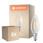 Multipack 6x Osram Classic LED E14 Candela Filamento Chiara 5.5W 806lm - 827 Bianco Molto Caldo | Dimmerabile - Sostitutiva 60W