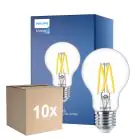Multipack 10x Philips Master LED E27 Pera Filamento Chiara 3.4W 470lm - 922-927 Dim To Warm | Miglior Resa Cromatica - Dimmerabile - Sostitutiva 40W