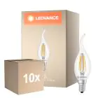 Multipack 10x Ledvance Classic LED E14 Candela Filamento Chiara 3.4W 470lm - 827 Bianco Molto Caldo | Sostitutiva 40W