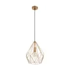 Eglo Luce Pendente Carlton Acciaio Rame | IP20 - Adatto per 1x E27 