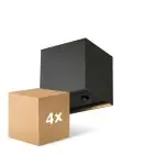 Multipack 4x D'Lite Luce Da Parete Elingen Aluminium Nero Up & Down 2.9W 170lm - 830 Luce Calda -  | IP65 - Alimentazione A Batteria - Sensore Di Luce